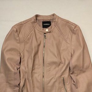 Express Vegan Leather Double Peplum Jacket